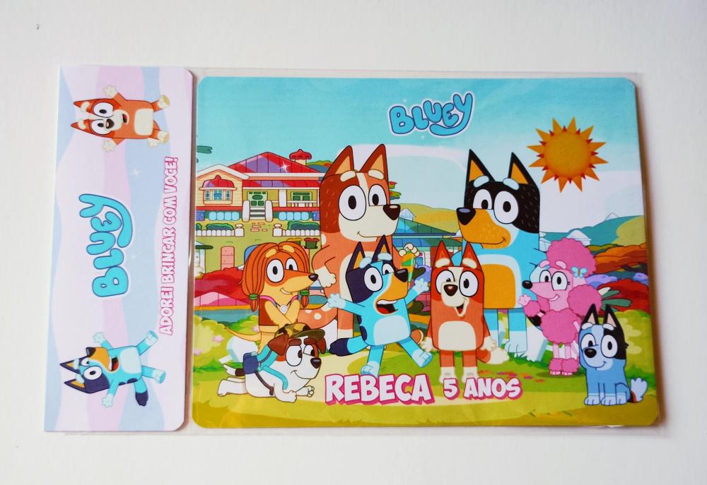 Bluey e Bingo Jogo da Velha Personalizado  + lousa mágica