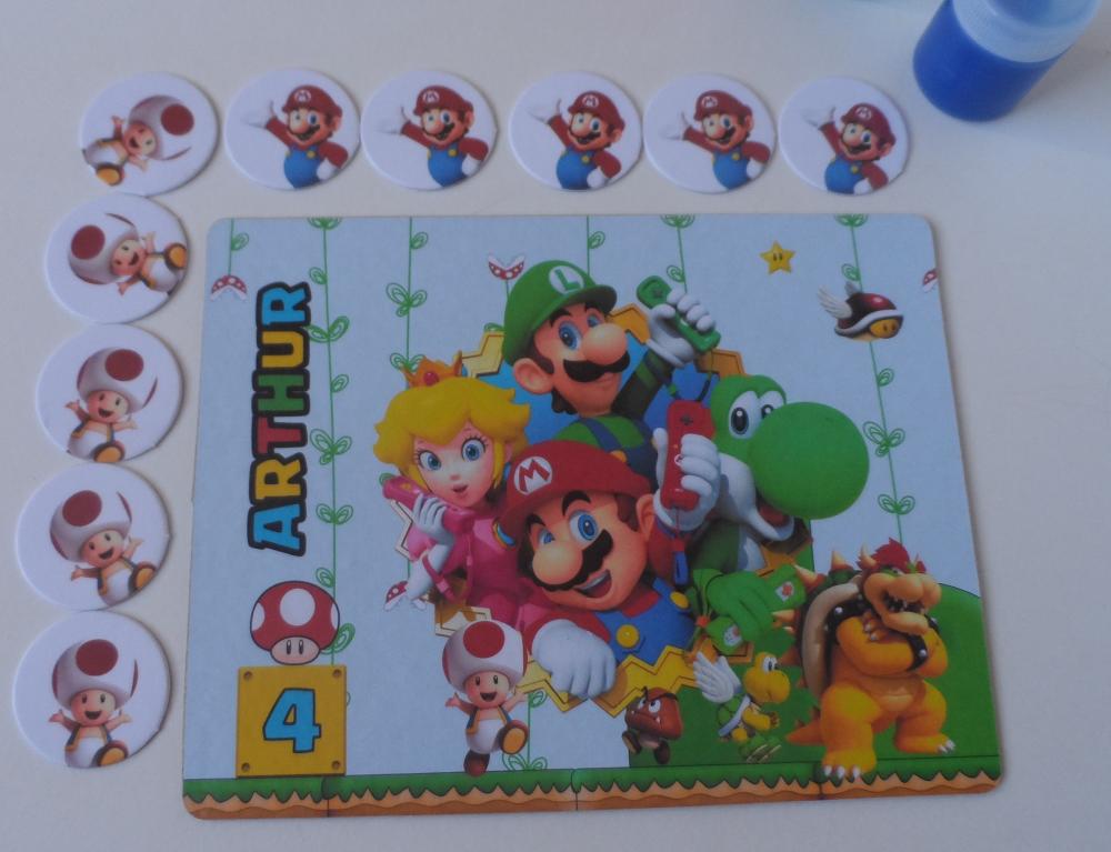 Super Mário Galaxi Jogo da Velha Personalizado + lousa mágica