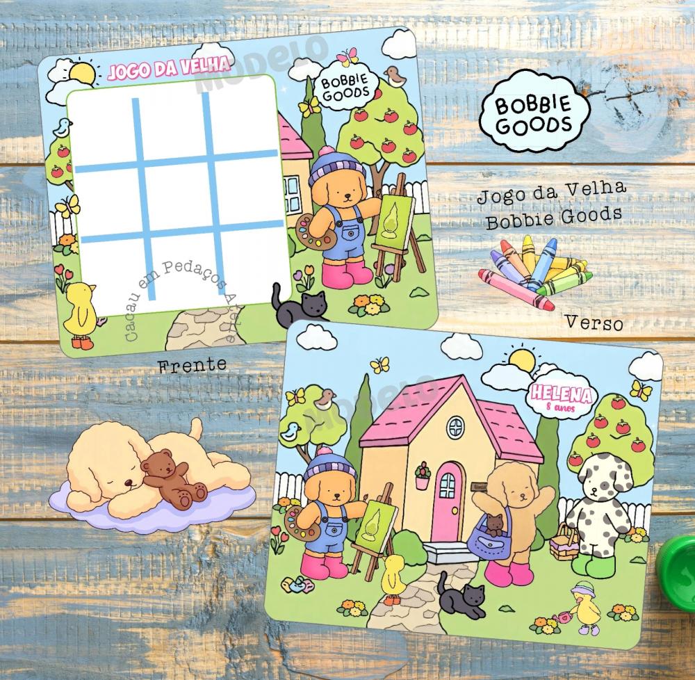 Bobbie Goods Jogo da Velha Personalizado  + lousa mágica