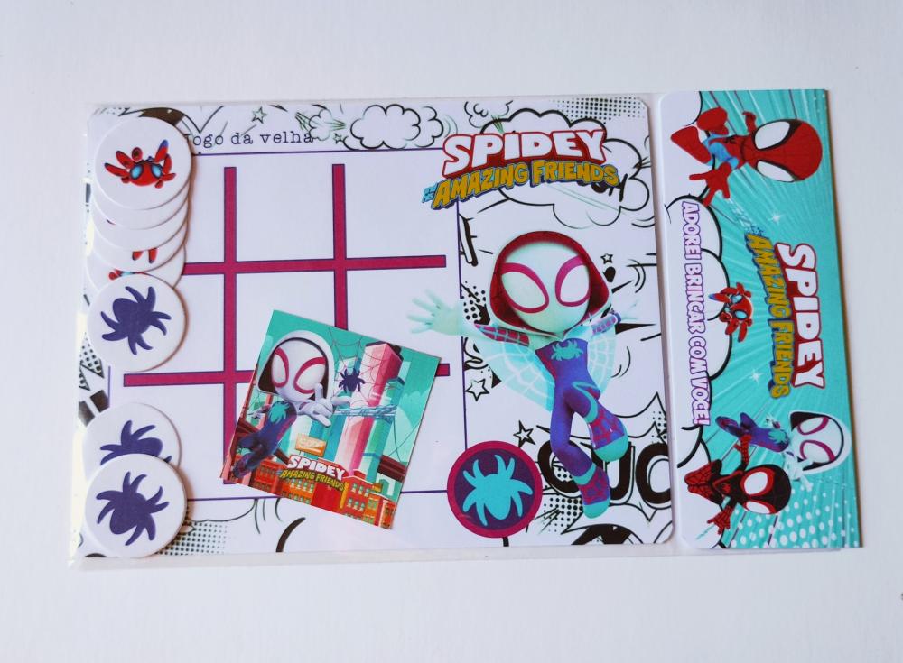 Spidey Jogo da Velha Personalizado + lousa mágica