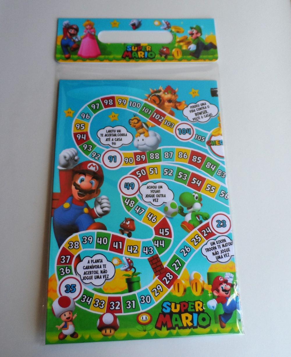 Super Mário Jogos de Tabuleiro  30x40 cm lembrancinha infantil