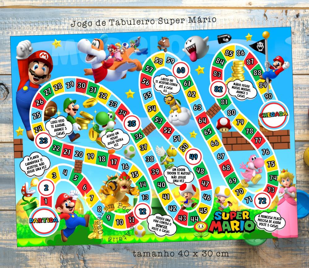 Super Mário Jogos de Tabuleiro  30x40 cm lembrancinha infantil