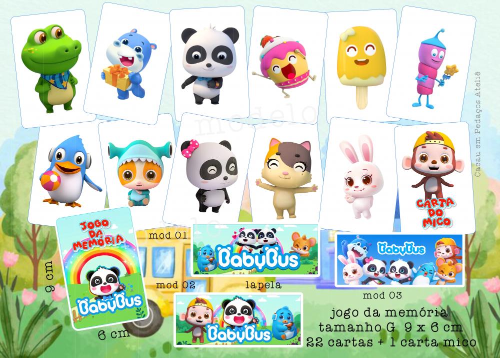 Baby Bus jogo da memória G personalizado  25 cartas + MICO