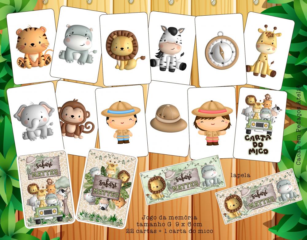Safári jogo da memória G personalizado 25 cartas