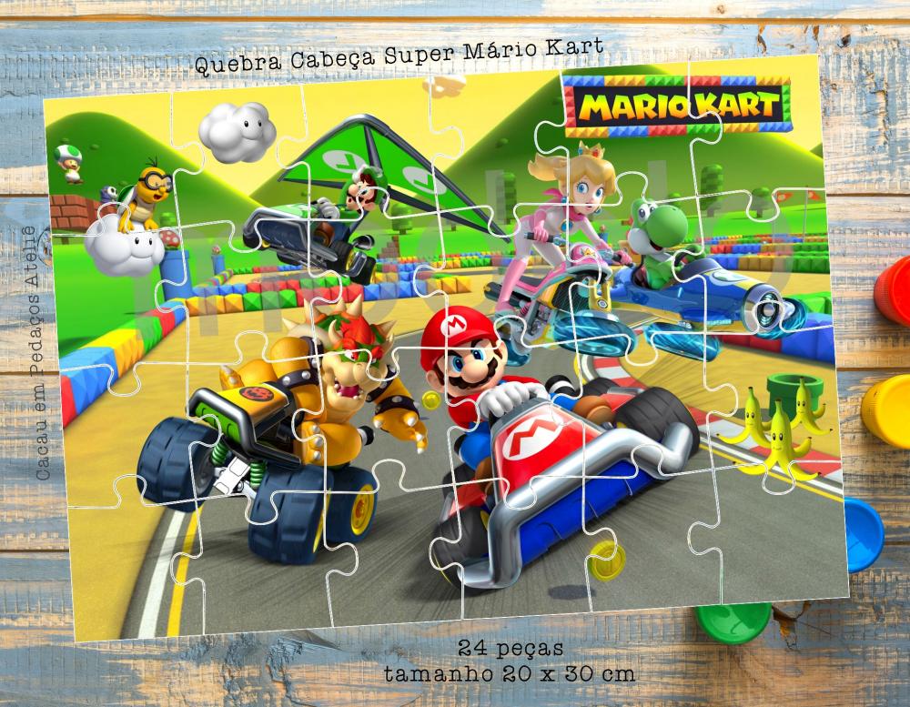 Super Mário Galaxi Kart  Quebra Cabeças Lembrancinha festa infa