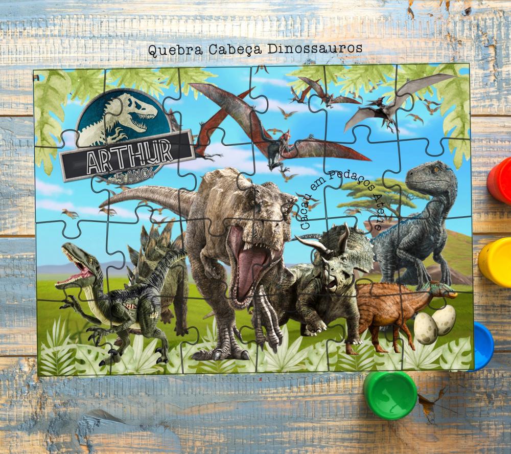 Parque dos Dinossauros Quebra Cabeças 24 Peças Lembrancinha
