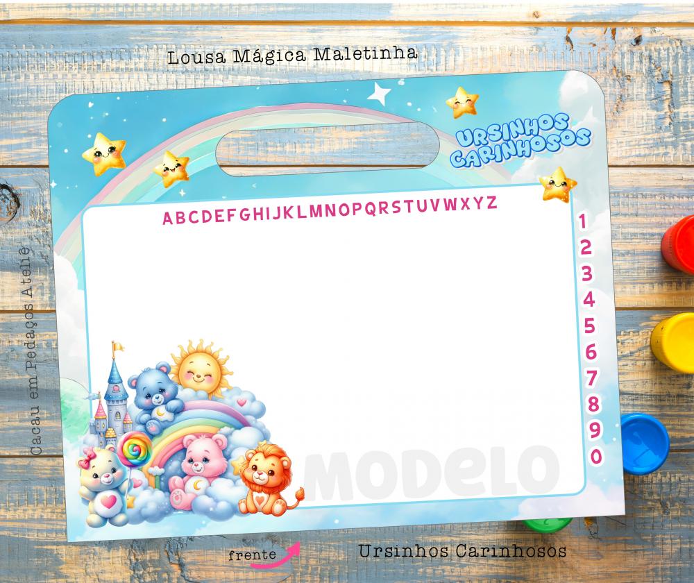 Ursinhos Carinhosos Lousa Mágica Personalizada com caneta - cart