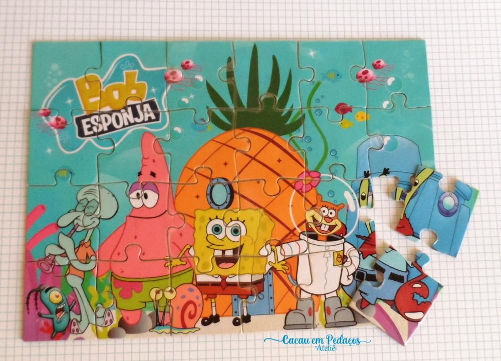 Quebra cabeça Bob Esponja lembrancinha Festa Infantil