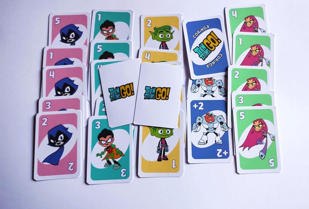 Jogo Uno Jovens Titãs Lembrancinha festa infantil