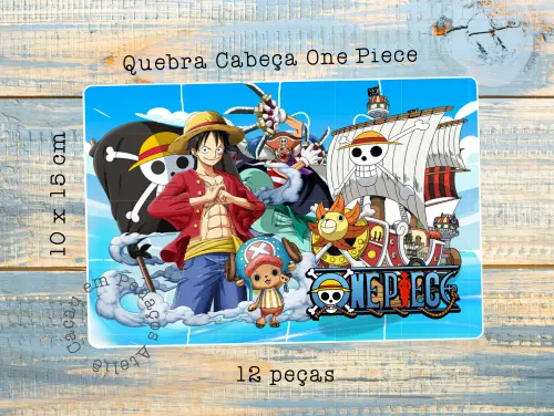 One Piece Quebra Cabeça Personalizado 10 x 15 cm
