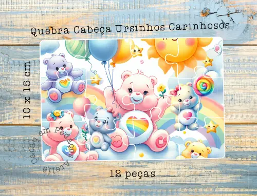 Ursinhos Carinhosos Quebra Cabeça Personalizado 10 x 15 cm