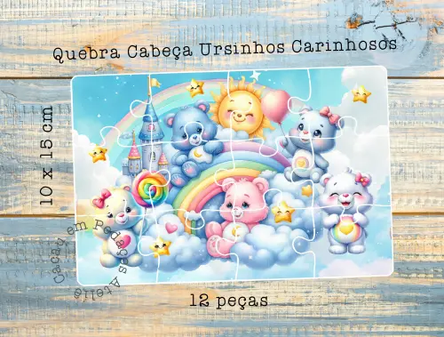 Ursinhos Carinhosos Quebra Cabeça Personalizado 10 x 15 cm
