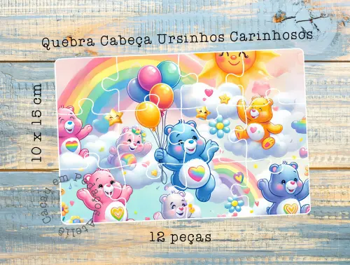 Ursinhos Carinhosos Quebra Cabeça Personalizado 10 x 15 cm