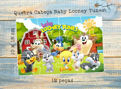 Baby Looney Tunes Quebra Cabeça Personalizado 10 x 15 cm