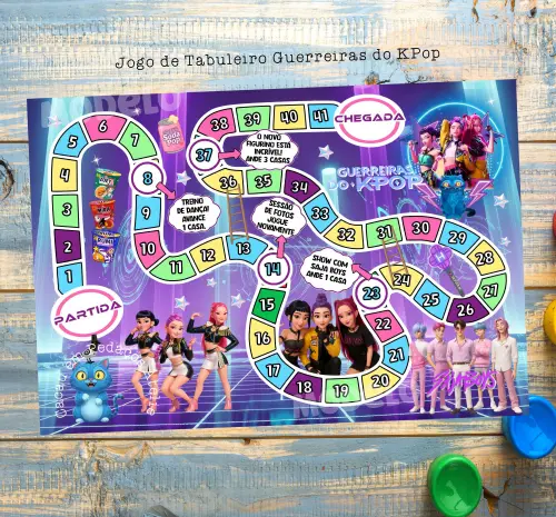 Huntrix Guerreiras do Kpop Jogo de Tabuleiro 20 x 30 cm lembrancinha infantil
