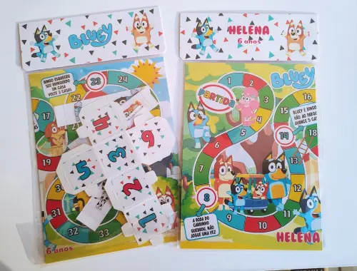 Bluey e Bingo Jogo de Tabuleiro lembrancinha infantil