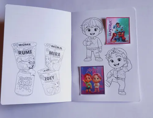 Álbum com Figurinhas Guerreiras Kpop Desenho Colorir Huntrix