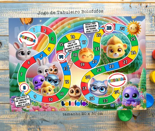 Jogos de Tabuleiro BOLOFOFOS 20 x 30 cm lembrancinha infantil