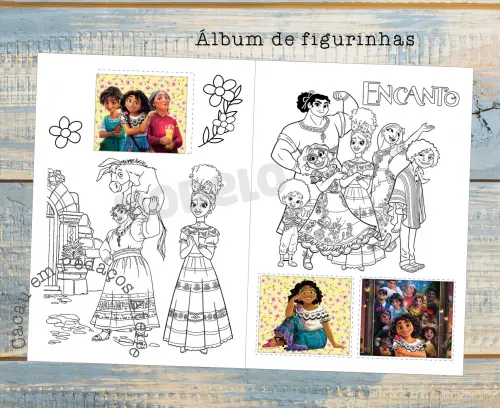 Álbum de Figurinhas e Desenhos para Colorir ENCANTO Vários tema