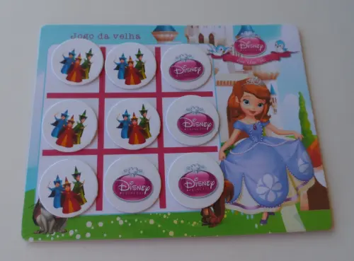 Princesas Jogo da Velha Personalizado Ariel Sofia Branca de Neve 