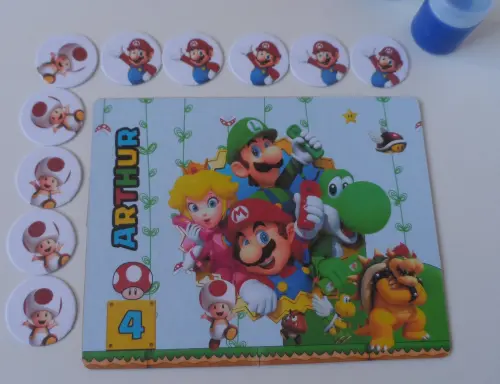 Super Mário Galaxi Jogo da Velha Personalizado + lousa mágica