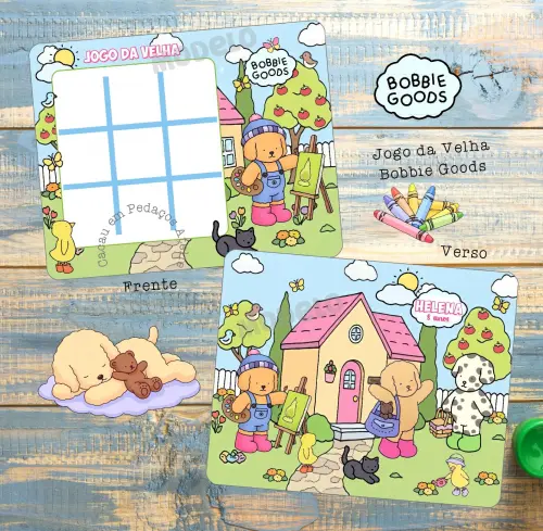 Bobbie Goods Jogo da Velha Personalizado  + lousa mágica