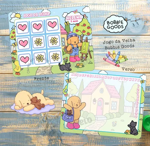 Ursinhos Carinhosos Jogo da Velha + lousa mágica Personalizados
