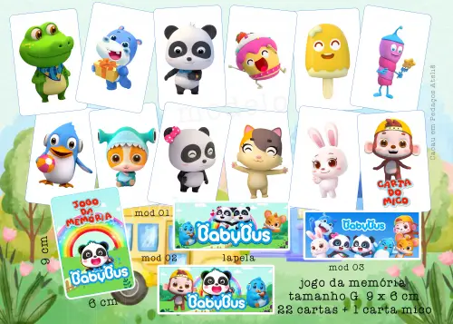 Baby Bus jogo da memória G personalizado  25 cartas + MICO