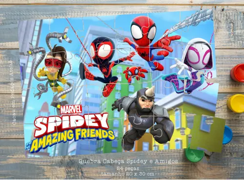 Spidey Quebra Cabeça 20x30 cm Lembrancinha festa infantil