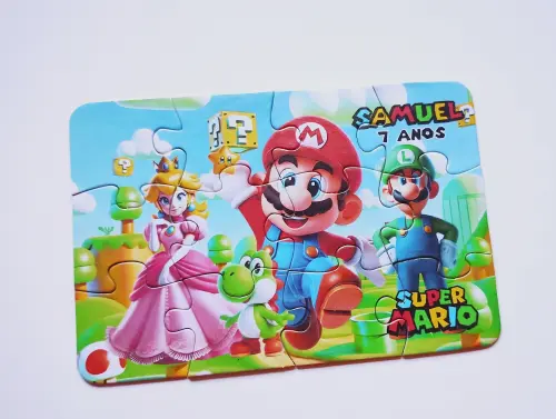 Super Mário Galaxi Kart  Quebra Cabeças Lembrancinha festa infa