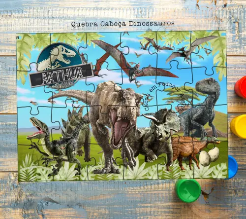 Parque dos Dinossauros Quebra Cabeças 24 Peças Lembrancinha