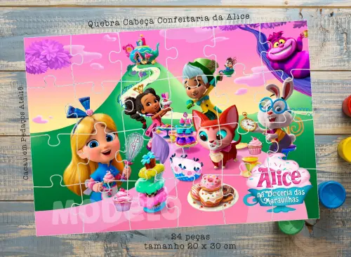 Confeitaria da Alice Quebra Cabeças Lembrancinha 20 x 30 cm