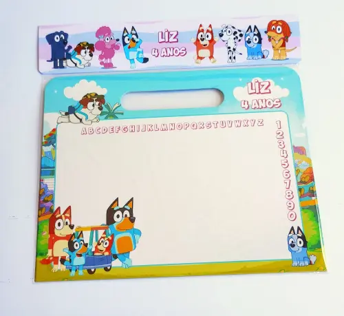 Bluey Lousa Mágica Cartonada Personalizada lembrancinha festa infantil
