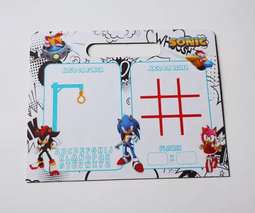 Sonic Lousa Mágica Personalizada com caneta cartonada Lembrancin