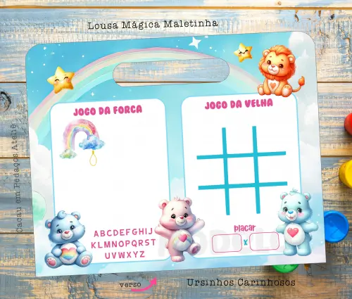 Ursinhos Carinhosos Lousa Mágica Personalizada com caneta - cart