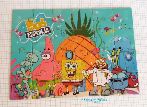 Bob Esponja Quebra cabeça Lembrancinha 20x30 cm