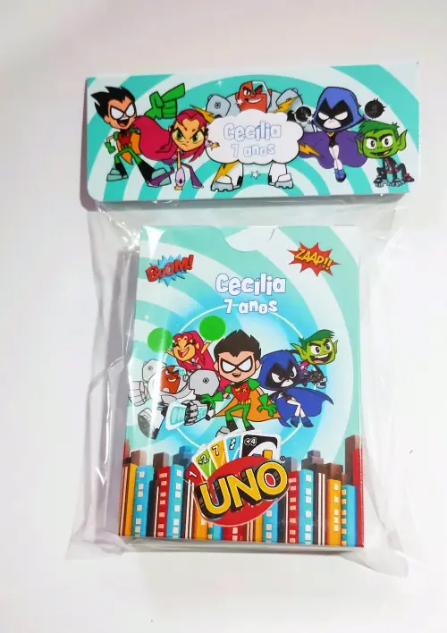 Jogo Uno Jovens Titãs Lembrancinha festa infantil