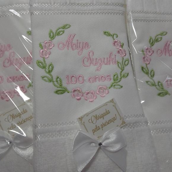 10 Lembranças Aniversário Toalha Personalizada 100 Anos