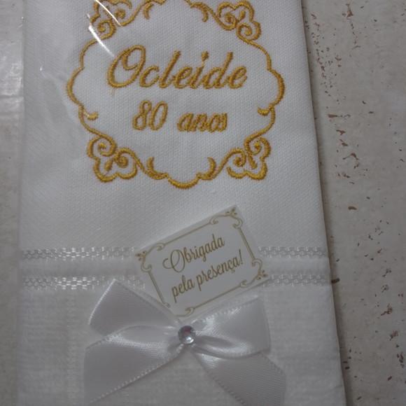 10 Lembranças Aniversário Toalha Personalizada 80 Anos