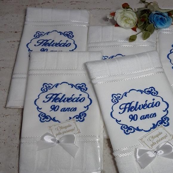 10 Lembranças Aniversário Toalha Personalizada 90 Anos