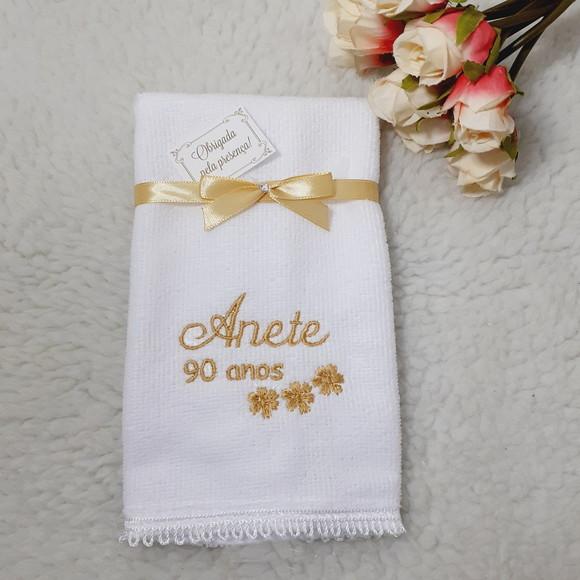 15 Lembrança Personalizada Aniversário 80 Anos Toalha Flor