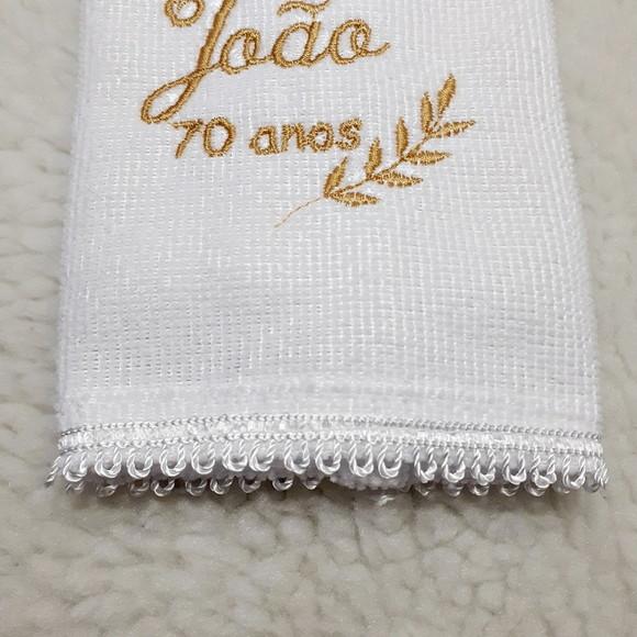 15 Lembranças Aniversário 70 Anos Toalha Bordada