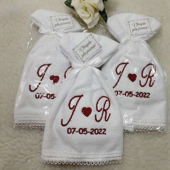 15 Lembranças de Casamento Bordada Monograma Noivos Toalha
