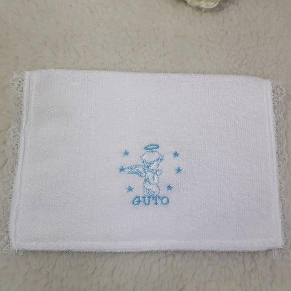 15 Lembrancinha Batismo Personalizada Anjinho Toalha Bordada