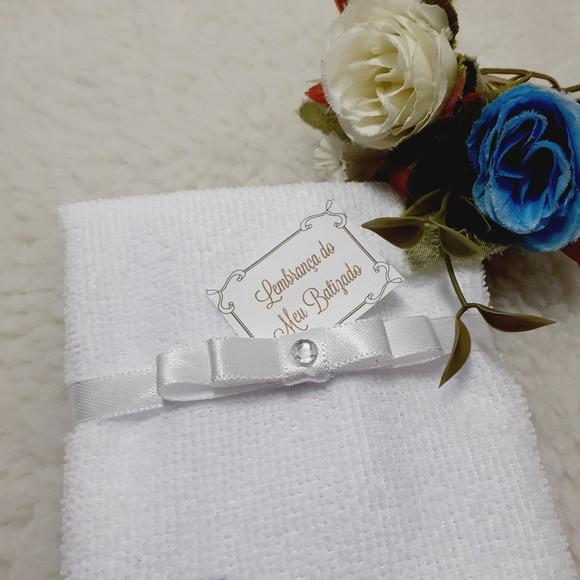 15 Lembrancinha Batizado Personalizada Toalha Bordada