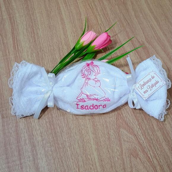 15 Lembrancinha de Batizado Personalizada Toalha Bordada
