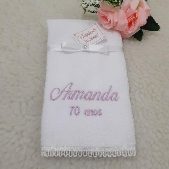 15 Lembrancinhas Aniversário 70 Anos Toalha Bordada