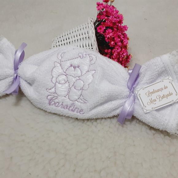 15 Lembrancinhas Batizado Personalizada Urso Toalha Bordada