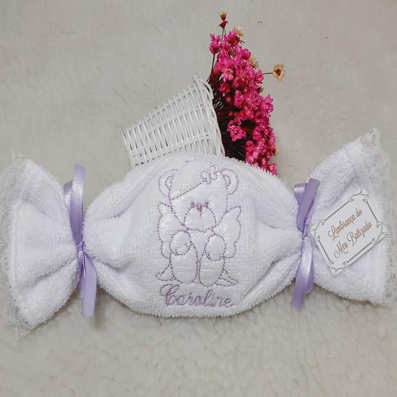 15 Lembrancinhas Batizado Personalizada Urso Toalha Bordada