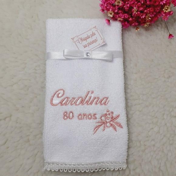 15 Lembrancinhas de Aniversário 80 Anos Toalhinha Nome